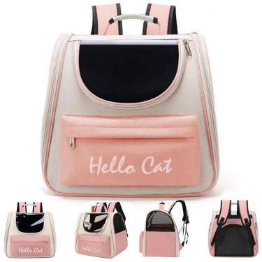 Imagem de Mochila Bolsa Transporte Pet Gato Cachorro Animais Estimaçao Bolso Ar Ventilaçao Passeio Viagem Caminhada