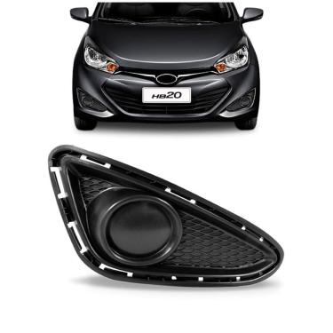 Imagem de Moldura grade farol milha hb20 2012 2013 2014 2015 sem furo