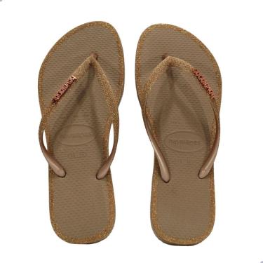 Imagem de Chinelo Havaianas Slim Glitter Contour Rose Gold
