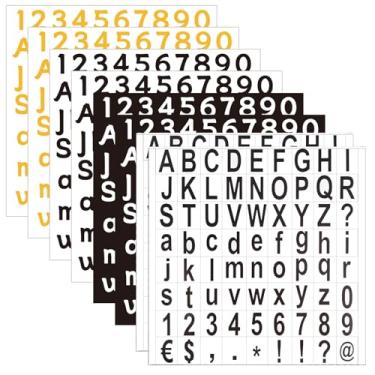 Imagem de 576 peças 8 folhas alfabeto número adesivos kit autoadesivos vinil caixa de correio números carta adesivo decalque para casa escola escritório sinais janela porta carros caminhões parede número endereço comercial