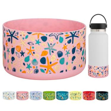 Imagem de HEYSKAY Garrafa protetora de silicone para bota de 907 g 1,134 g para base de tampa inferior de garrafa de água de boca larga e compatível com Yeti, Simple Modern e outras garrafas de água com 9 cm de