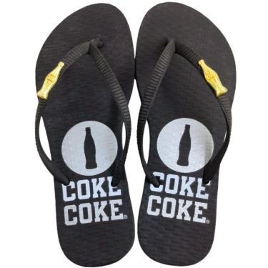 Imagem de Chinelo De Dedo Feminino Casual Dia a Dia Borracha Coca Cola Metallic Coke Cc4154-Feminino