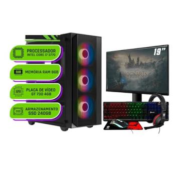 Imagem de PC Gamer Completo Alligator Shop Intel i7 3770, GeForce GT 730 4GB, Memoria 8GB DDR3, SSD 240GB, Monitor 19 Polegadas