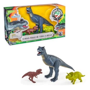Imagem de Dinossauro Carnotauro De Vinil - Com 02 Dinossauros Extras