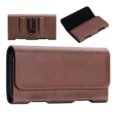 Imagem de BECPLT Capa para iPhone Xs Max Holster, capa para iPhone 8 Plus com clipe de cinto, capa de couro premium com suporte para cartão para Apple iPhone Xs MAX/iPhone XR/iPhone 7 Plus/6s Plus/6 Plus, Marrom