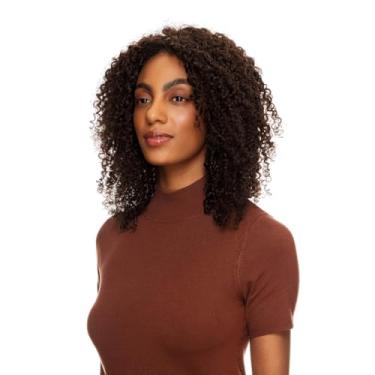 Imagem de Peruca Cabelo Humano Cacheado Textura Curly Castanho Escuro De Benguela (40cm)