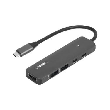 Imagem de Hub Usb Type C 5 Em 1 - 2x Usb 3.0   Hdmi 4k   Type C Pd 100w   Type C