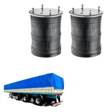 Imagem de Kit Bolsa Ar Suspensao Eixo Metalesp Completa - Suspentech