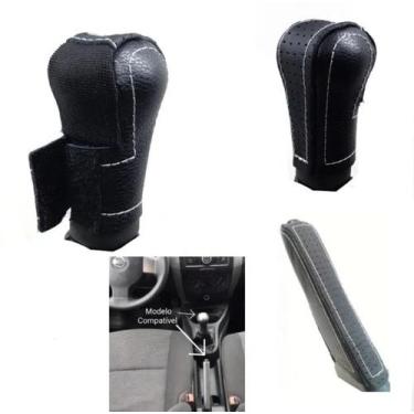 Imagem de Capa Revestimento em Couro Manopla Câmbio Manual e Alavanca Freio de M