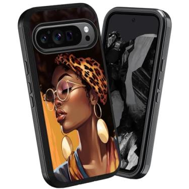 Imagem de WEUIUJKILO Capa para Google Pixel 9 Pro XL, resistente à prova de choque híbrida 3 em 1 à prova de poeira/queda, proteção total para Google Pixel 9 Pro XL (2024), mulheres negras afro-americanas