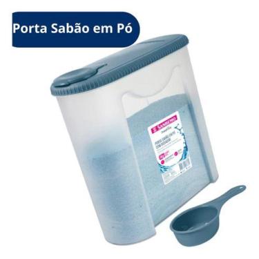 Imagem de Pote Porta Sabão Em Pó 1 Kg Tampa Direcionador Com Dosador - sanremo