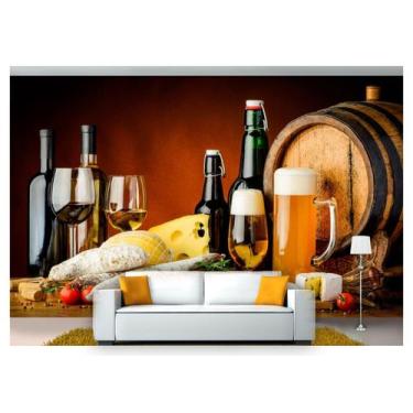 Imagem de Papel De Parede Cerveja Bebida Barril Garrafa Al117 - Você Decora