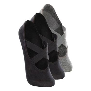 Imagem de Kit 3 Pares de Sapatilhas Antiderrapante Pilates Lupo 4942-006 Colorid