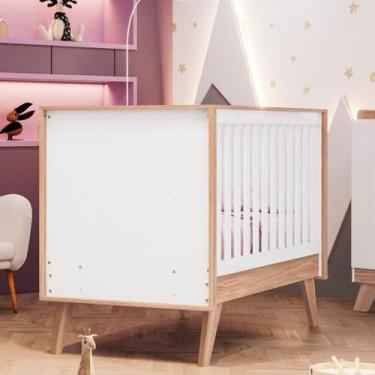 Imagem de Berço Mini Cama 3 em 1 Confete Branco/Jequitibá - Henn, Branco, Unisex