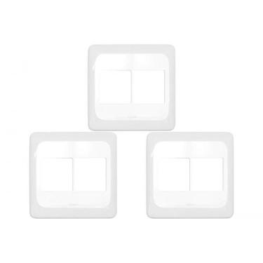 Imagem de Kit C/3 - Placa Pial Pop Branca 4X4 - 2 Modulos+2 Modulos...