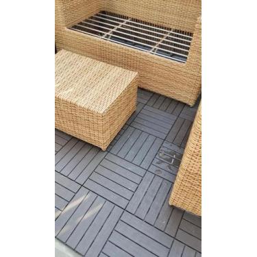 Imagem de Kit 55 Decks Madeira Plástico Encaixe Modular Piscina Sacada 30x30 - T