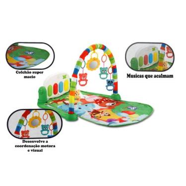 Imagem de Tapete  Ginasio Infantil Verde Com Mobiles Coloridos Musical - Color B
