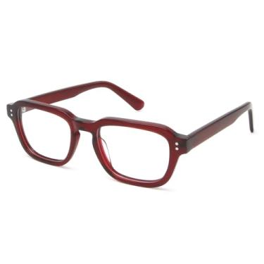 Imagem de VFDHN Armação de óculos vintage masculina quadrada para mulheres retangular, 6, tamanho único