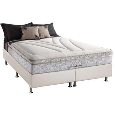 Imagem de CONJUNTO: BOX + COLCHÃO HERVAL AMERICAN MAXSPRING QUEEN 1,58x1,98