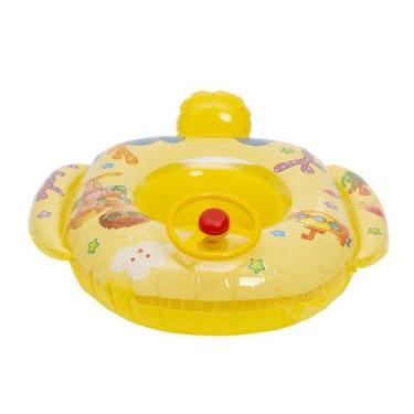 Imagem de Boia Bote Redondo Carrinho Menino Menina Verão Cor Amarelo - Dutetoys