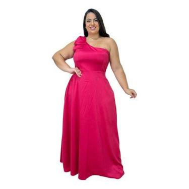 Imagem de Vestido Festa Longo Plus Size De Um Ombro Só Laço + Gravata - Lia Bent