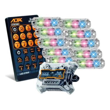 Imagem de Kit Strobo AJK RGB Rítmico 3.0 + 10 Faróis 6W - Kit de Produtos