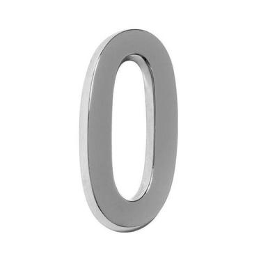 Imagem de Número Residencial 3D "0" Plástico ABS Cromado Metalcromo, Cromado