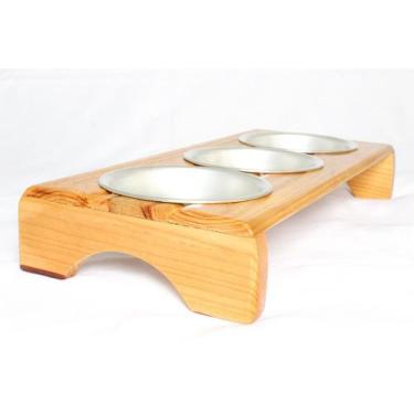 Imagem de Comedouro Pet HG modelo 1 com 3 tigelas de 400 ml em Inox - House & Ga