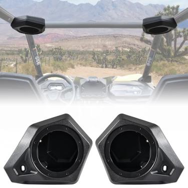 Imagem de SAUTVS Um par de caixas de som de teto frontal de 13,3 cm, à prova d'água, à prova de poeira, painéis de caixas de som para Can-Am Maverick Trail Sport/Commander 2018-2025, substitua #715003672