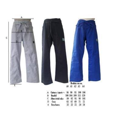Imagem de Calça Judô e Jiujitsu Cor Azul Royal Tamanho A2  Brim Pesado 100%  Alg
