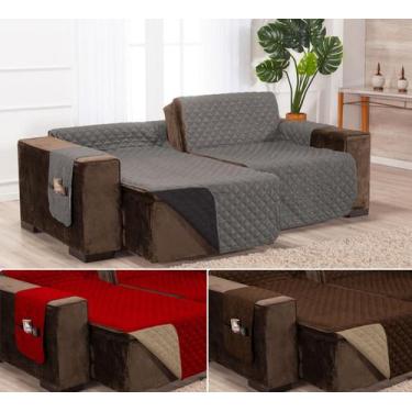 Imagem de Capa de sofá retratil matelado tamanho padrão 3 e 4 lugares 1,8m cinza