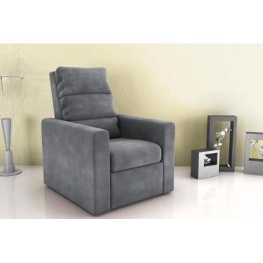 Imagem de Poltrona Reclinável MX14 Turin Veludo Cinza E425 - Matrix - LM DECOR