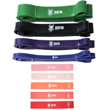 Imagem de Super Band + Mini Band Kit Exercícios Elástico Odin Fit