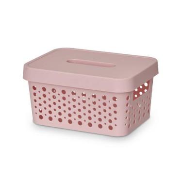 Imagem de Cesto Organizador 2l Multiuso Com Tampa - usual plastic, Rosa
