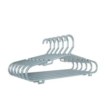 Imagem de Kit com 50 cabides modelo adulto fixo cavado em acrílico Comac