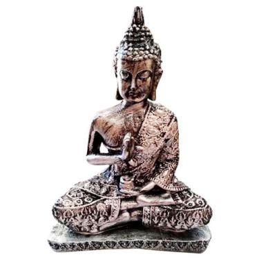 Imagem de Buda Hindu Iluminado Chakras Feng Shui Decor - Prateado - Retrofenna D