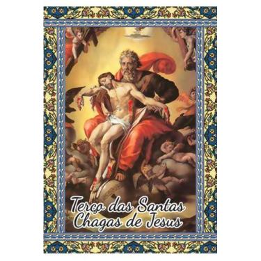 Imagem de 1000 Santinho Terço Santas Chagas de Jesus (oração no verso) - 7x10 cm