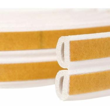 Imagem de Veda Fresta 4mm Borracha Vedação Porta Janela Fita Adesiva Rolo 6 Metr