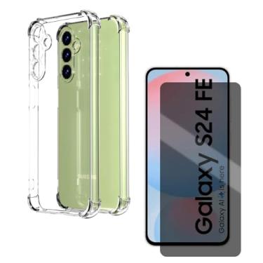 Imagem de Capa Capinha Anti Impacto + Película Privacidade Fosca Compatível Com Samsung Galaxy S24 FE - (Hard Glass Store)