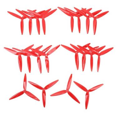 Imagem de Hélice de 3 Lâminas, 10 Pares de Hélice de Três Lâminas de Substituição 7040, Controle de Vôo Eficiente e Estabilidade para Drone FPV de 7 e 8 Polegadas (Vermelho)