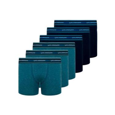 Imagem de Kit com 6 Cuecas Infantil Boxer Lupinho 141-003 - LUPO, Azul marinho, 