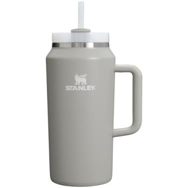 Imagem de STANLEY Copo Quencher H2.0 com alça e canudo 1,8 g | Tampa Flowstate de 3 posições | Grande capacidade para viagens e esportes | Copo de aço inoxidável isolado | Livre de BPA | Cinza
