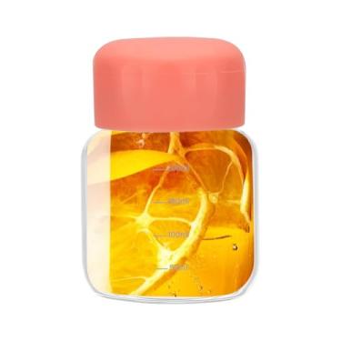 Imagem de PATIKIL Garrafas pequenas de vidro de suco com tampas, 300 ml, garrafa de água de vidro borossilicato, à prova de vazamento, garrafas de bebida fofas para sucos, geladeira, bebidas de leite, rosa