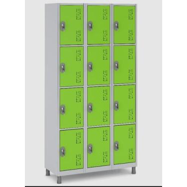 Imagem de Roupeiro de Aço 12 Portas Cores Diversas Escolas - W3, Verde
