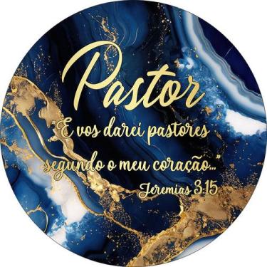 Imagem de Painel De Festa Redondo 1,50x1,50 - Pastor Efeito Mármore  Azul com Do