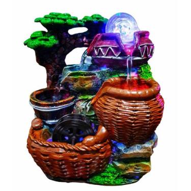 Imagem de Fonte De Agua Cascata Jarro Roda Moinho Casa Decorativa - Althea Arte 