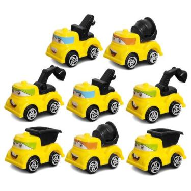 Imagem de Conjunto de 8 Caminhões Baby Fricção Veículos Infantil com Caçamba e B
