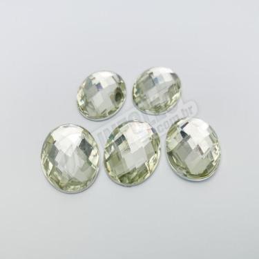 Imagem de Chaton Acrilico Oval 18x25mm Verde Água Marinha AC0114 - 5 unidades
