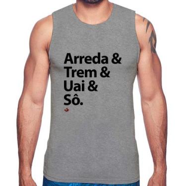 Imagem de Regata Arreda & Trem & Uai & Sô - Foca na Moda, Cinza, GG