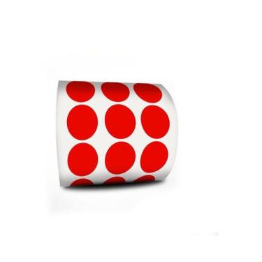 Imagem de Etiqueta Bolinha Colorida Vermelho 10mm 1,0cm Rolo C/1000 - DC Automaç